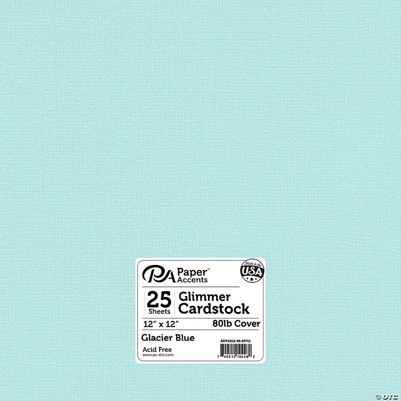 Paper Accents Glimmer Cardstock 12"x 12" 80lb 25pc Glacier Blue&#160; &#160;&#160; &#160; Image