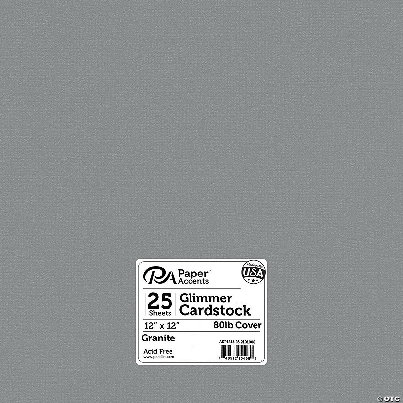 Paper Accents Glimmer Cardstock 12"x 12" 80lb 25pc Granite&#160; &#160;&#160; &#160; Image