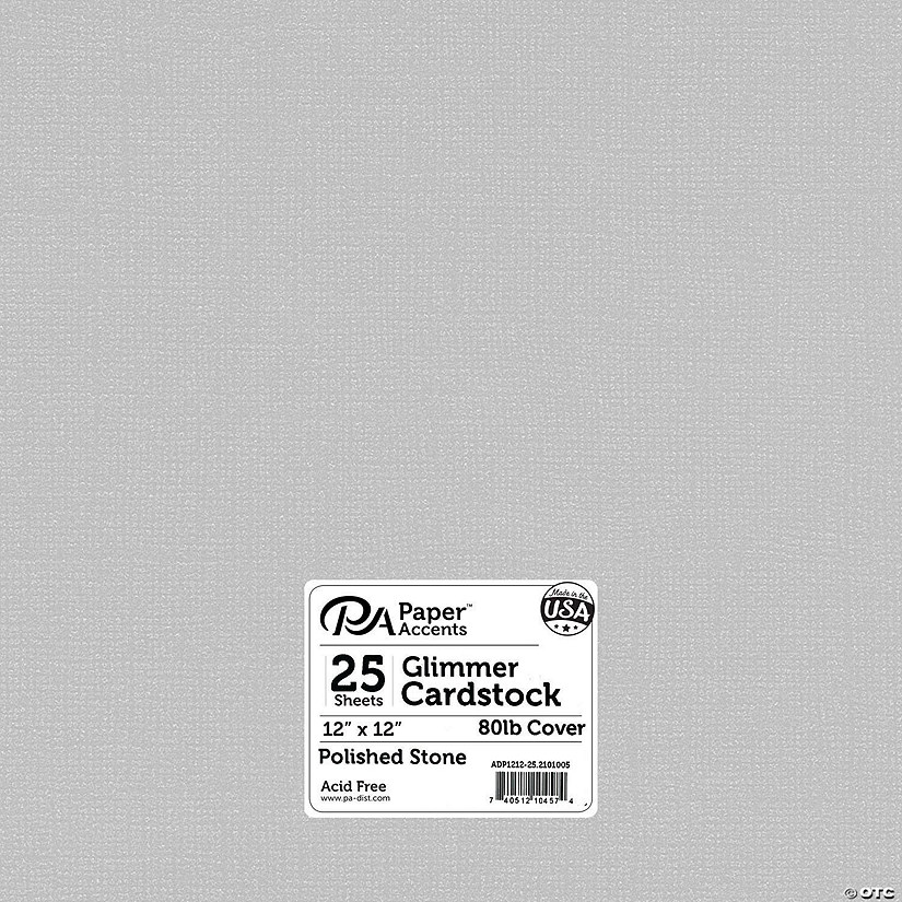 Paper Accents Glimmer Cardstock 12"x 12" 80lb 25pc Polished Stone&#160; &#160;&#160; &#160; Image