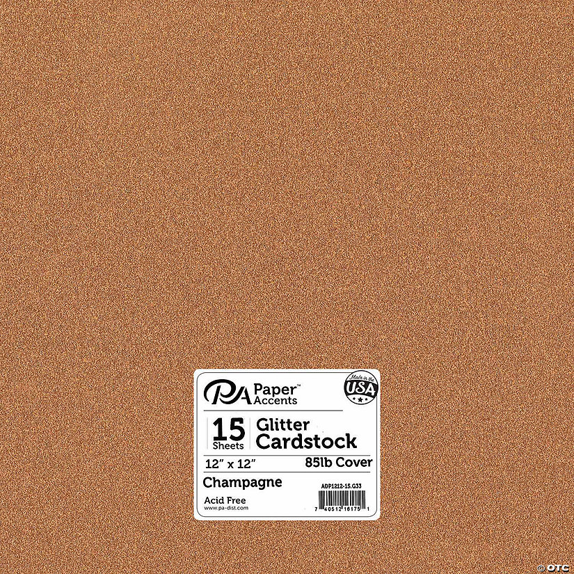 Paper Accents Glitter Cardstock 12"x 12" 85lb 15pc Champagne&#160; &#160;&#160; &#160; Image