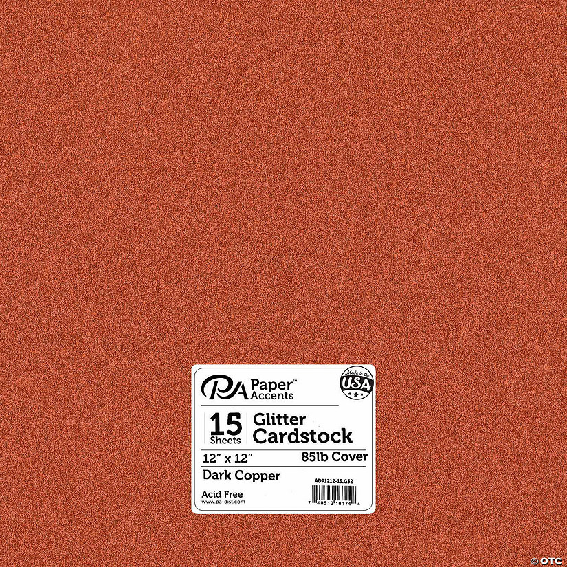 Paper Accents Glitter Cardstock 12"x 12" 85lb 15pc Dark Copper&#160; &#160;&#160; &#160; Image