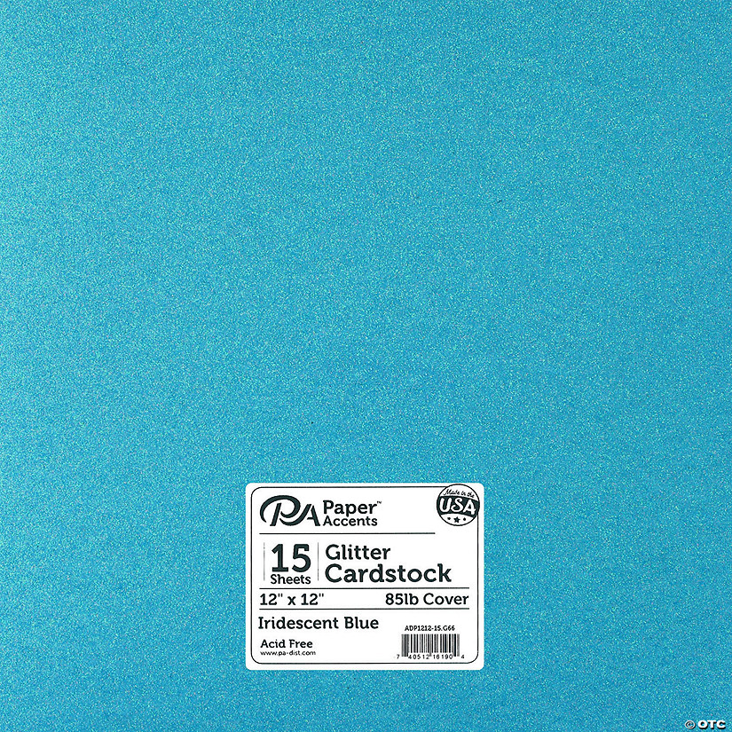 Paper Accents Glitter Cardstock 12"x 12" 85lb 15pc Iridescent Blue&#160; &#160;&#160; &#160; Image