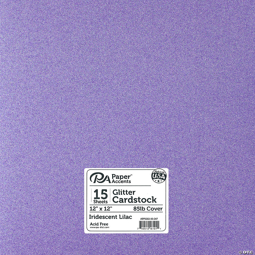 Paper Accents Glitter Cardstock 12"x 12" 85lb 15pc Iridescent Lilac&#160; &#160;&#160; &#160; Image