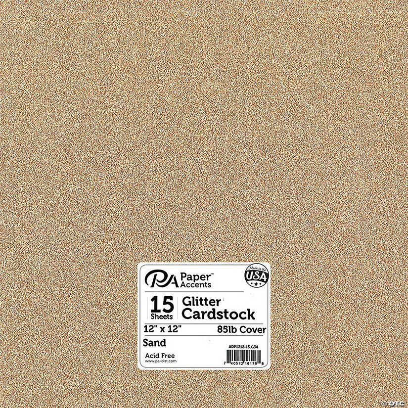 Paper Accents Glitter Cardstock 12"x 12" 85lb 15pc Sand&#160; &#160;&#160; &#160; Image