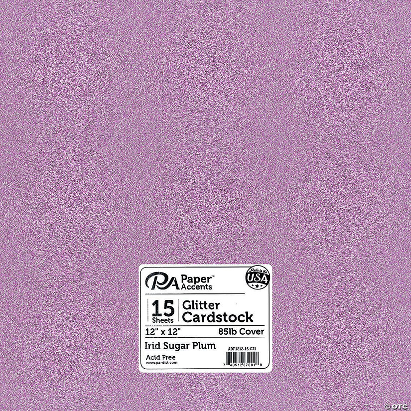 Paper Accents Glitter Cardstock 12"x 12" 85lb Iridescent Sugar Plum 15pc&#160; &#160;&#160; &#160; Image