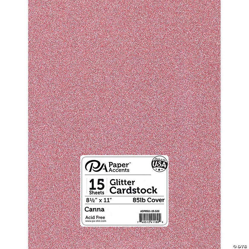 Paper Accents Glitter Cardstock 8.5"x 11" 85lb 15pc Canna&#160; &#160;&#160; &#160; Image