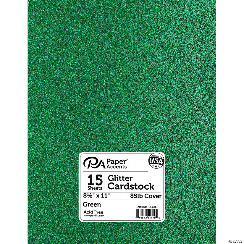 Paper Accents Glitter Cardstock 8.5"x 11" 85lb 15pc Green&#160; &#160;&#160; &#160; Image