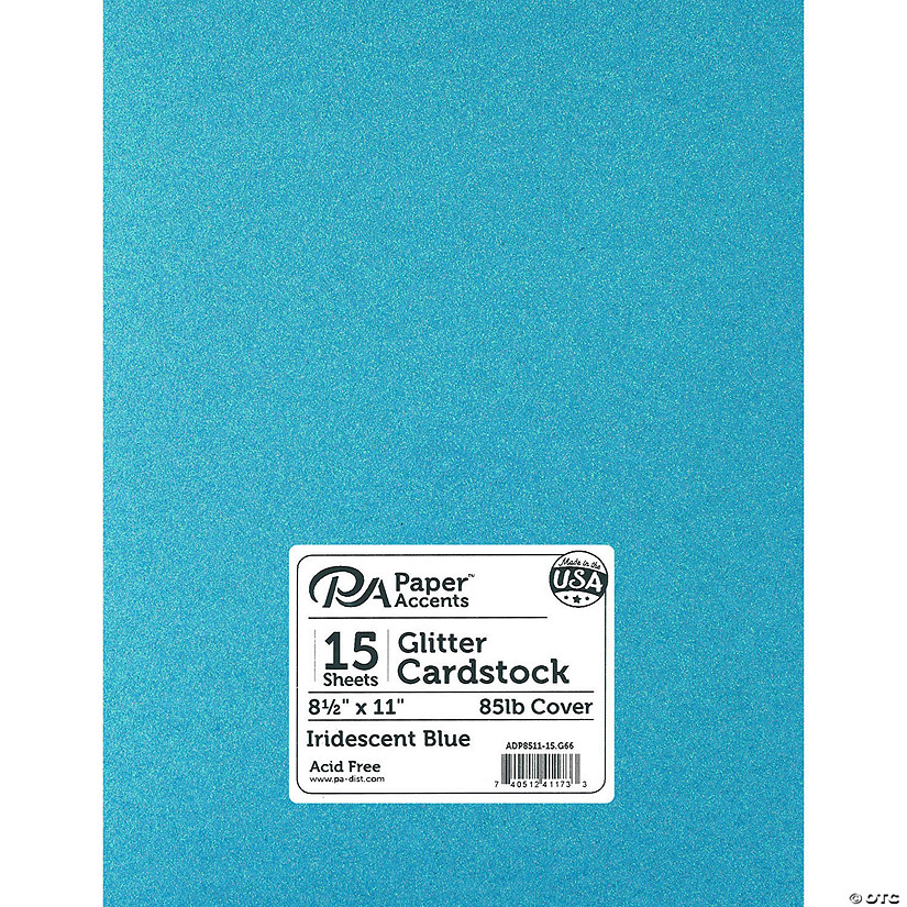 Paper Accents Glitter Cardstock 8.5"x 11" 85lb 15pc Iridescent Blue&#160; &#160;&#160; &#160; Image