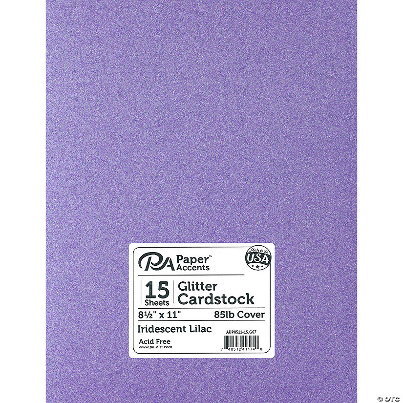 Paper Accents Glitter Cardstock 8.5"x 11" 85lb 15pc Iridescent Lilac&#160; &#160;&#160; &#160; Image