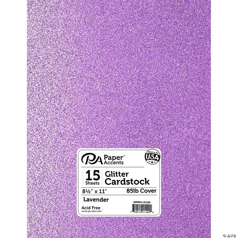Paper Accents Glitter Cardstock 8.5"x 11" 85lb 15pc Lavender&#160; &#160;&#160; &#160; Image
