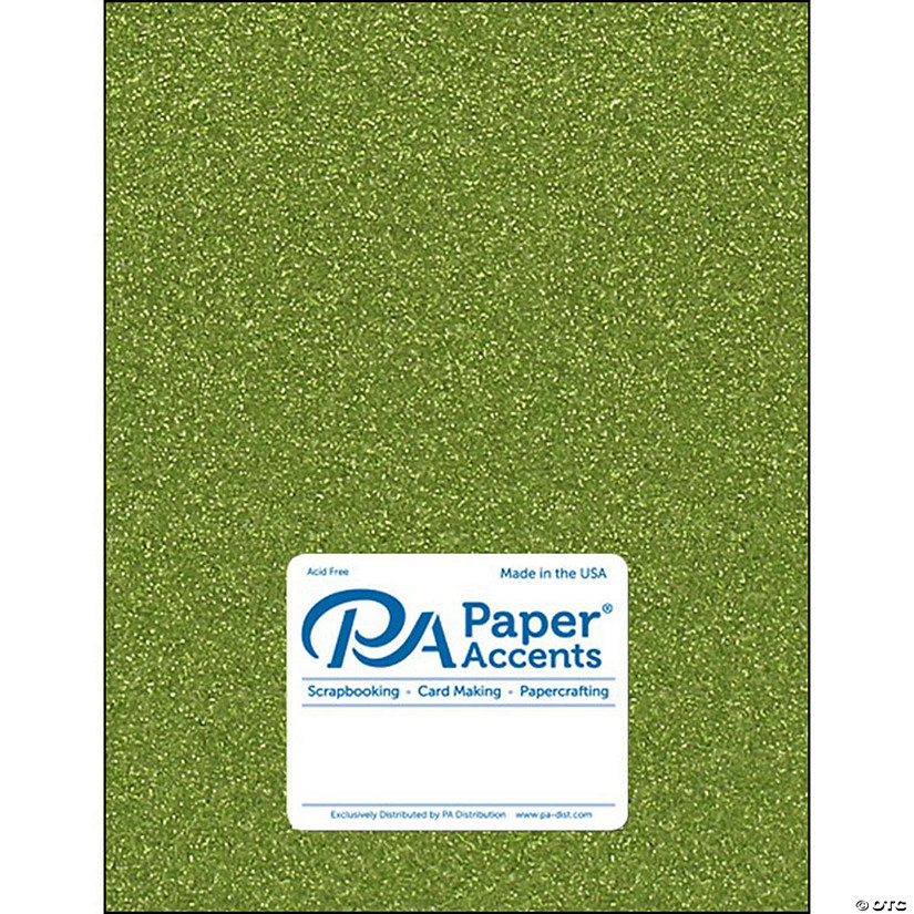 Paper Accents Glitter Cardstock 8.5"x 11" 85lb 15pc Olive Green&#160; &#160;&#160; &#160; Image