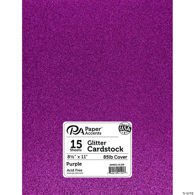 Paper Accents Glitter Cardstock 8.5"x 11" 85lb 15pc Purple&#160; &#160;&#160; &#160; Image