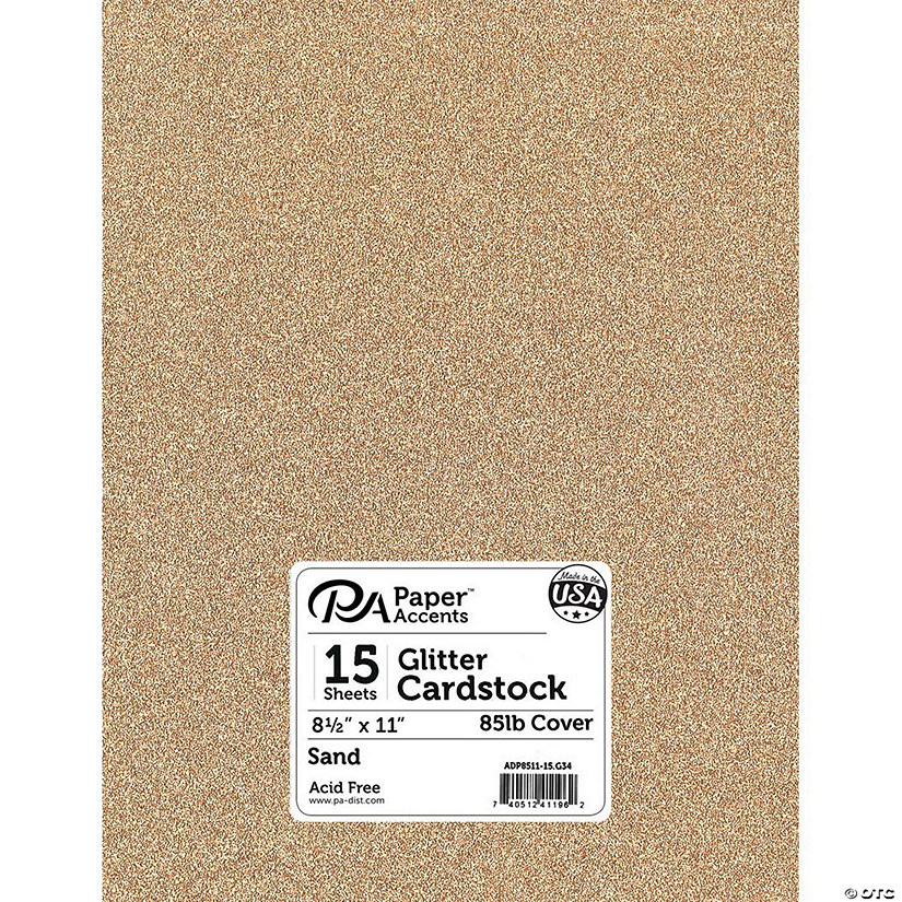 Paper Accents Glitter Cardstock 8.5"x 11" 85lb 15pc Sand&#160; &#160;&#160; &#160; Image
