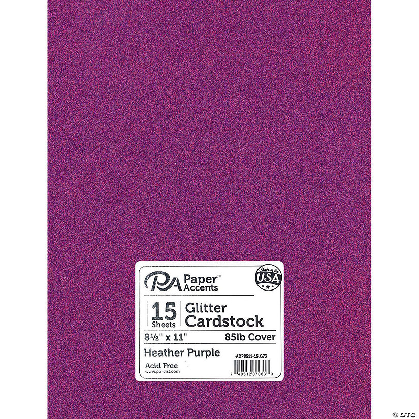 Paper Accents Glitter Cardstock 8.5"x 11" 85lb Heather Purple 15pc&#160; &#160;&#160; &#160; Image