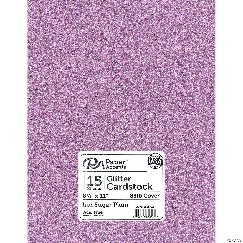 Paper Accents Glitter Cardstock 8.5"x 11" 85lb Iridescent Sugar Plum 15pc&#160; &#160;&#160; &#160; Image