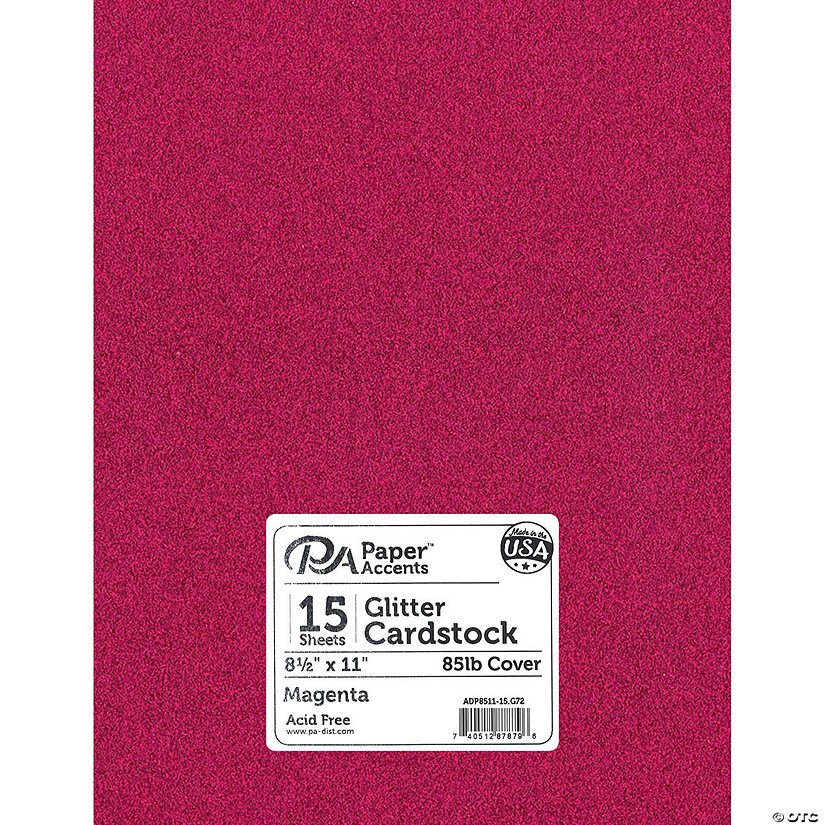 Paper Accents Glitter Cardstock 8.5"x 11" 85lb Magenta 15pc&#160; &#160;&#160; &#160; Image