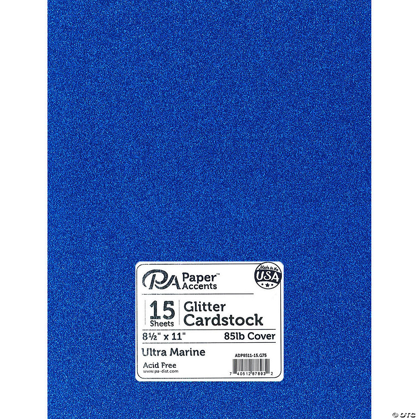 Paper Accents Glitter Cardstock 8.5"x 11" 85lb Ultra Marine 15pc&#160; &#160;&#160; &#160; Image