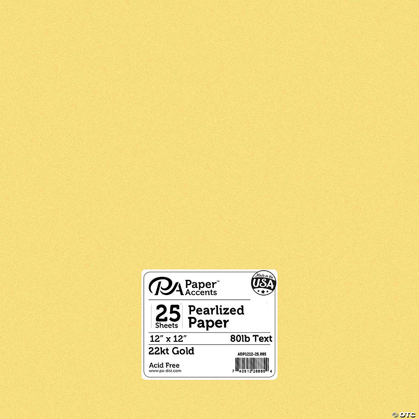 Paper Accents Pearlized 12x12 25pc 80lb 22kt Gold Image