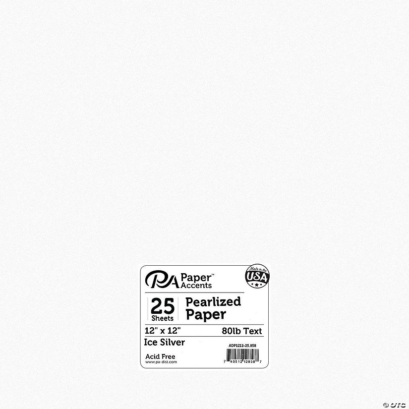 Paper Accents Pearlized 12x12 25pc 80lb Ice Silver Image