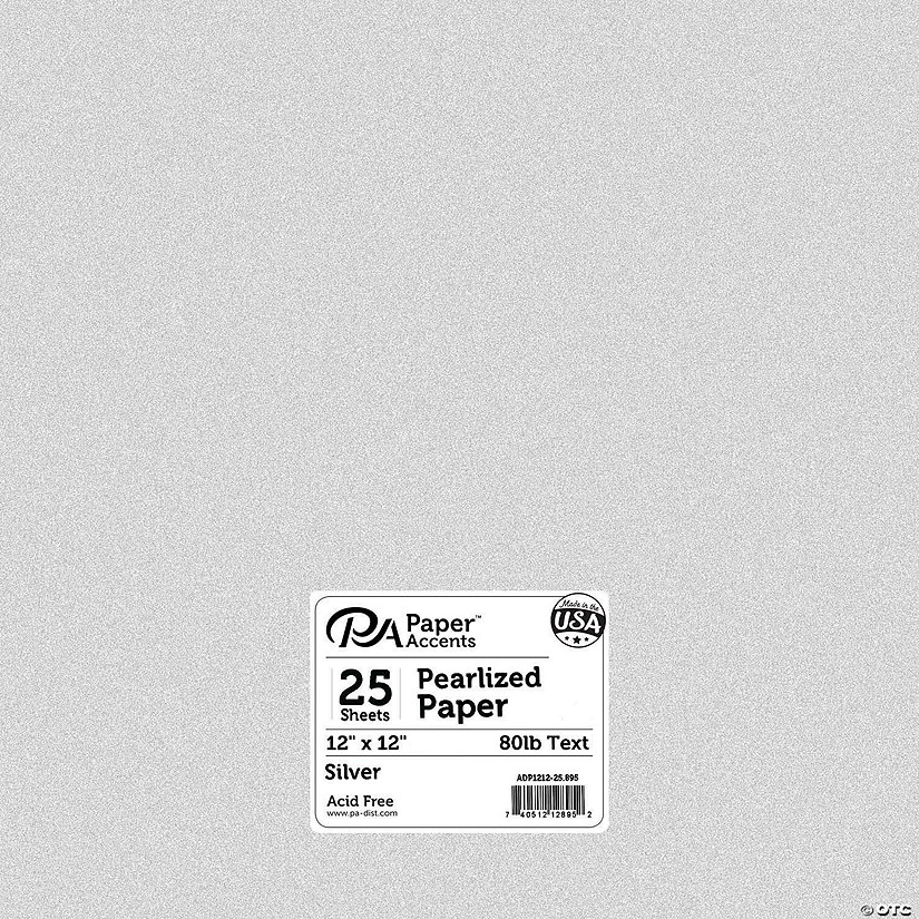 Paper Accents Pearlized 12x12 25pc 80lb Silver Image