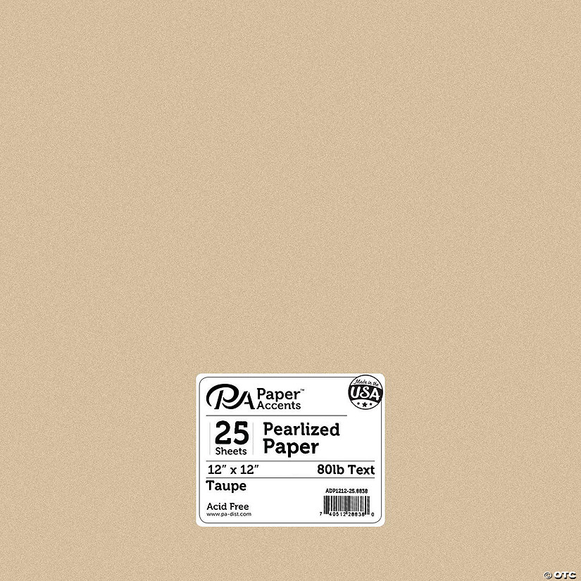 Paper Accents Pearlized 12x12 25pc 80lb Taupe Image