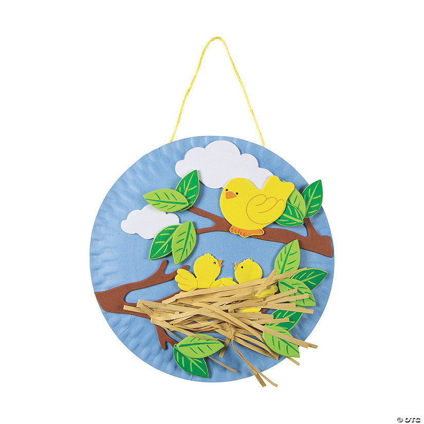 Paper Plate Spring Bird&#8217;s Nest Craft Kit - Makes 12 Image
