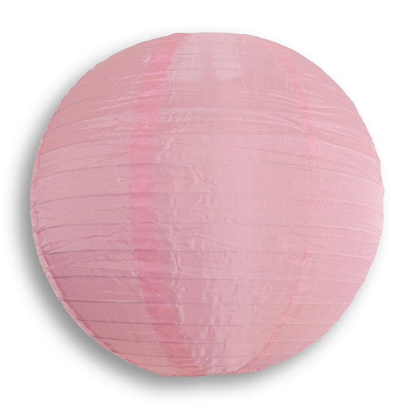 PaperLanternStore 12 PACK 14" Pink Shimmering Nylon Lantern, Even Ribbing, Durable Image
