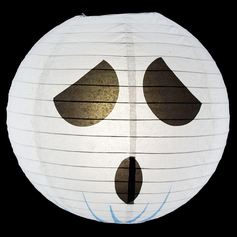 PaperLanternStore 14" Spooky Shyguy Two-face Ghost Halloween Paper Lantern, Design by Esper Image
