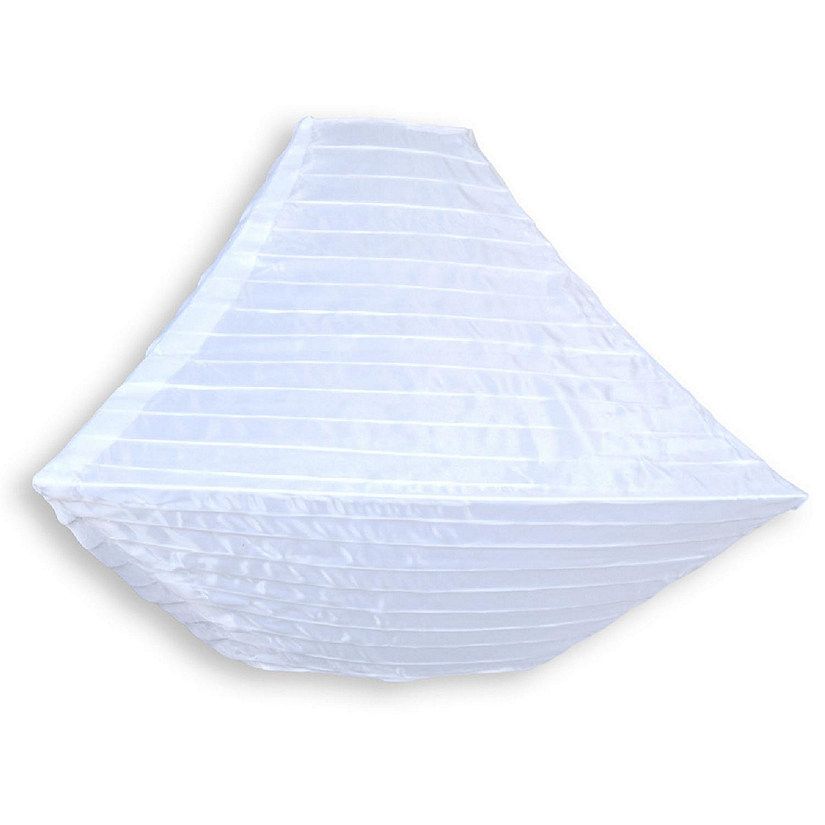 PaperLanternStore 14" White Pagoda Unique Shaped Shimmering Nylon Lantern Image