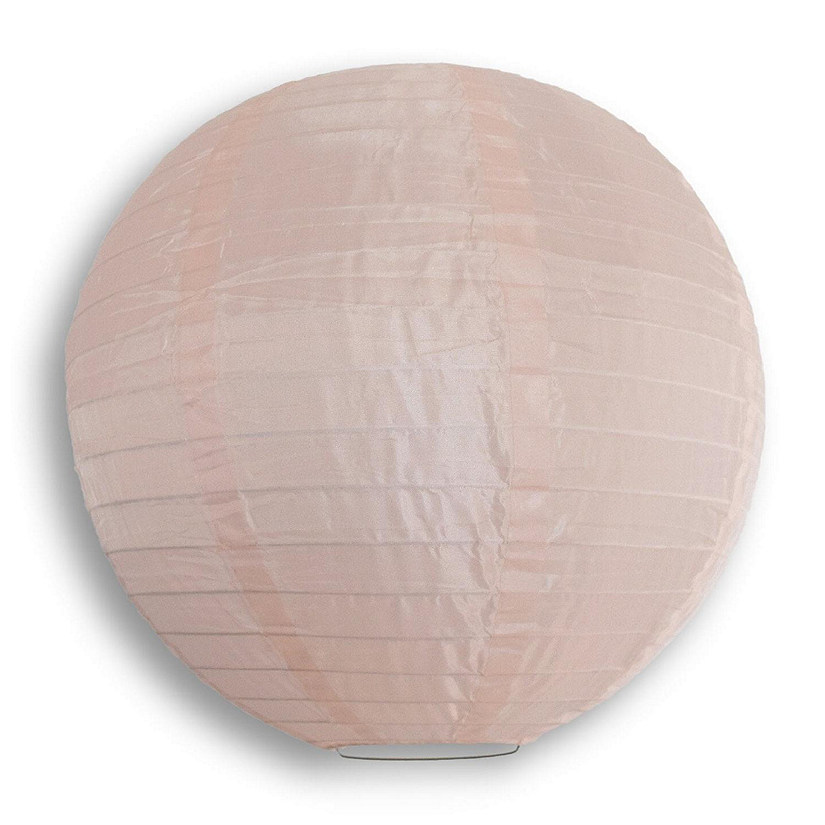 PaperLanternStore 8 Inch Rose Quartz Pink Shimmering Nylon Lantern, Parallel Ribbing, Durable Image