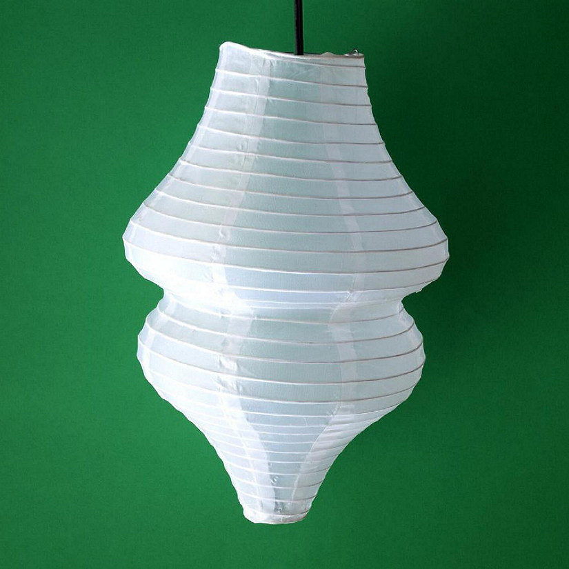 PaperLanternStore White Beehive Unique Shaped Nylon Lantern, 10-inch x 14-inch Image