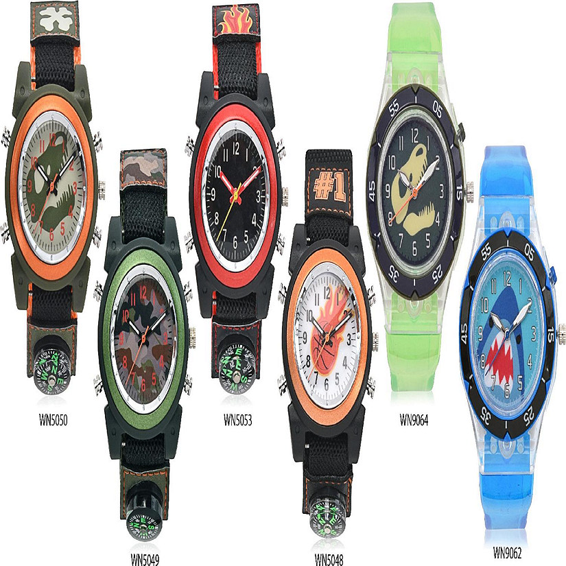 Party Favor 6pc Gift Analog Watch Set for Him - WN6PC02OT Image