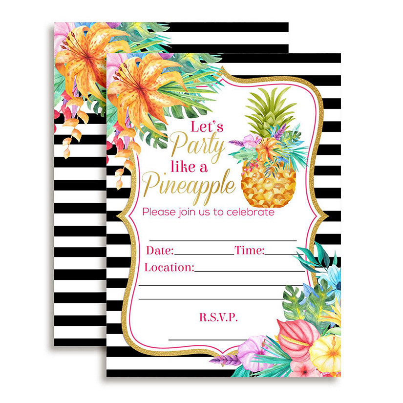 Party Like a Pineapple Birthday Invitations 40pc. by AmandaCreation Image