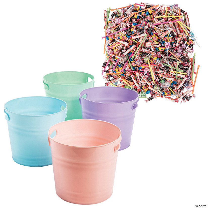 Pastel Buckets with Candy Parade Kit - 1004 Pc. Image