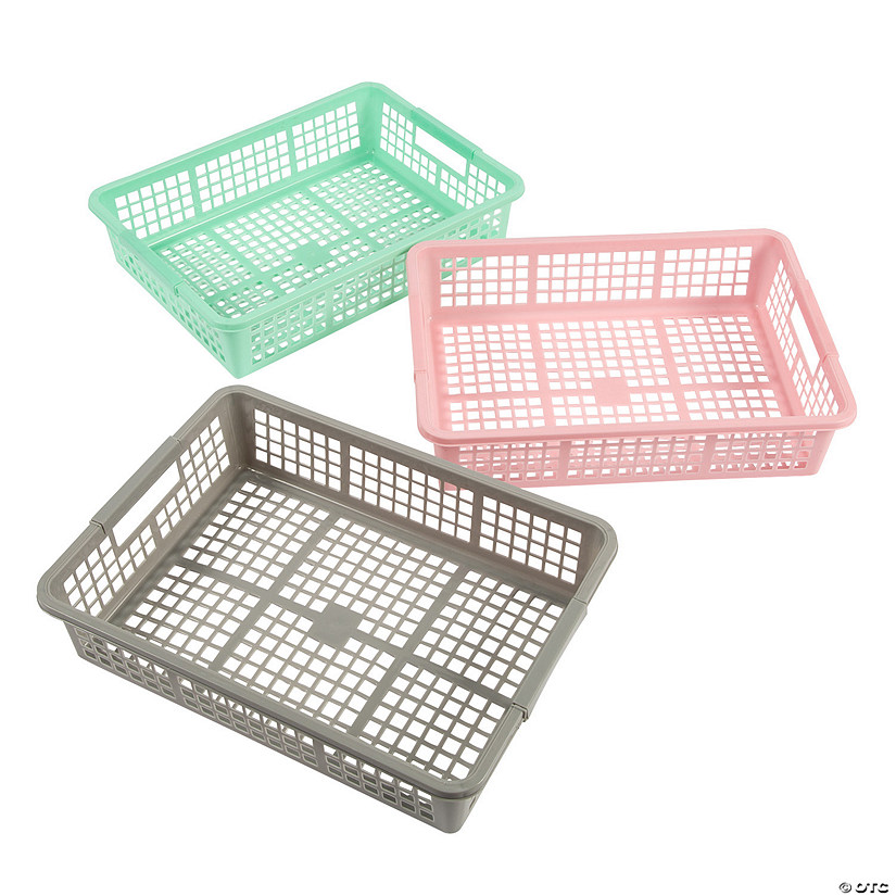 Pastel Classroom Storage Baskets with Handles - 6 Pc. Image