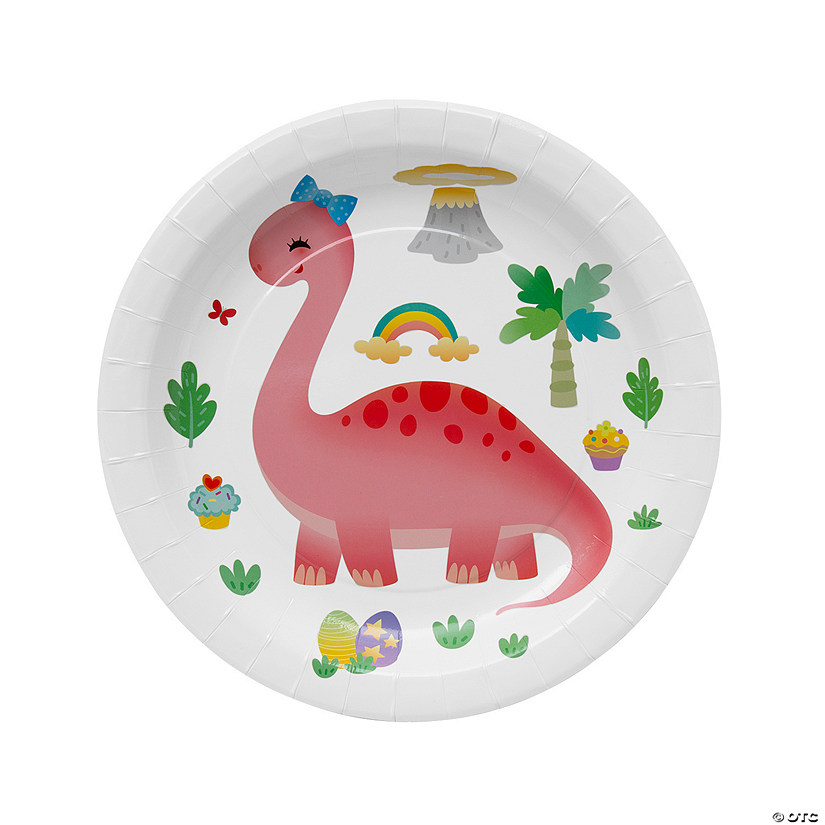 Pastel Dinosaur Party Dinner Plates - 8 Ct. Image