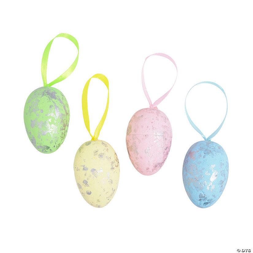 Pastel Metallic Easter Egg Ornaments - 12 Pc. Image