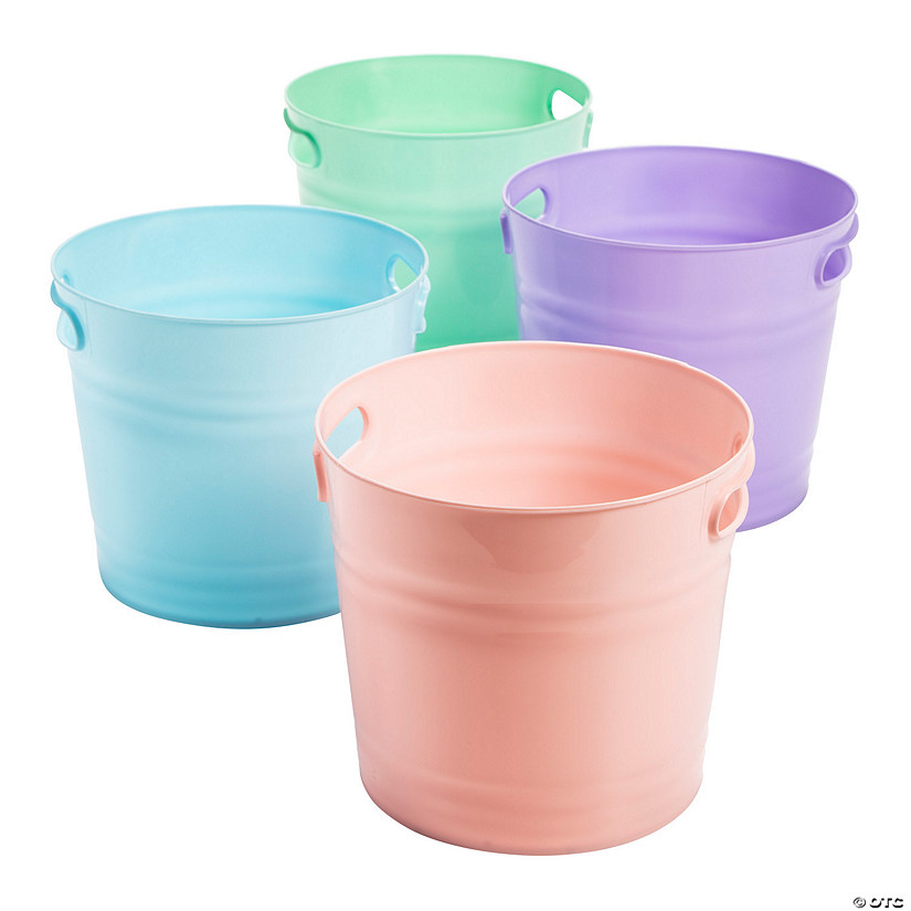 Pastel Plastic Bucket Assortment - 4 Pc. Image