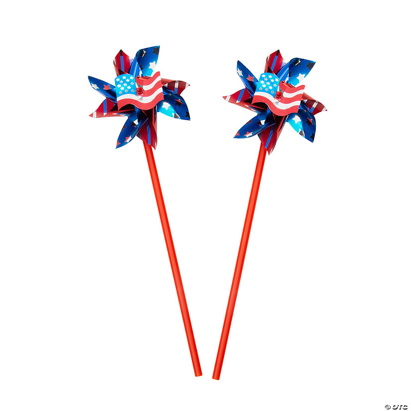 Patriotic American Flag Pinwheels - 36 Pc. Image