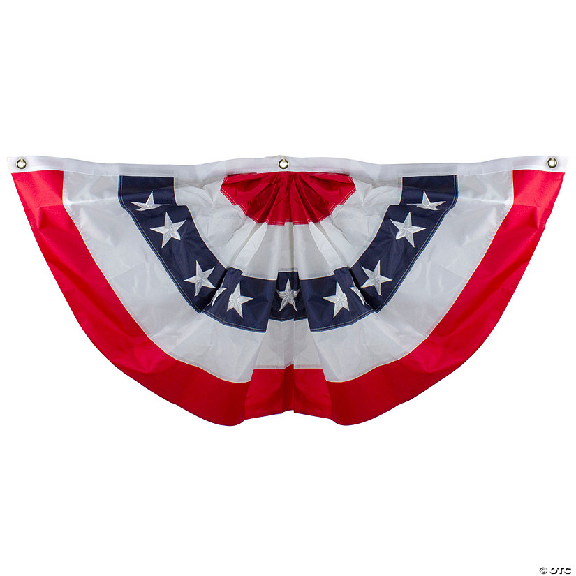Patriotic Americana Pleated Bunting Flag 24" x 48" Image