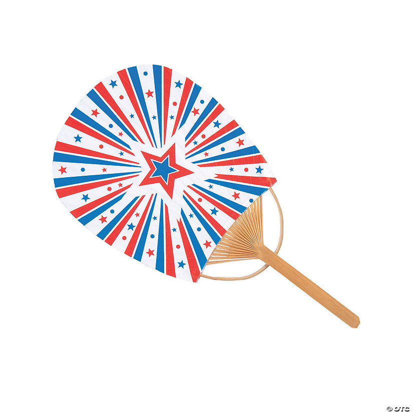 Patriotic Bamboo Hand Fans - 6 Pc. Image