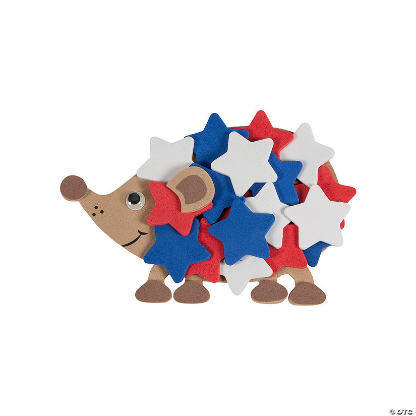 Patriotic Hedgehog Magnet Foam Craft Kit - Makes 12 Image