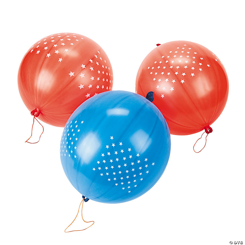 Patriotic Latex Punch Ball Balloon Assortment - 12 Pc. Image