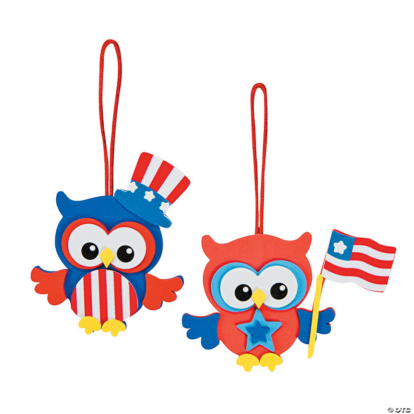 Patriotic Owl Ornament Craft Kit - Makes 12 Image