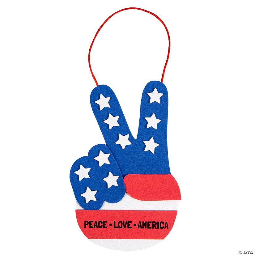 Patriotic Peace Hand Sign Craft Kit - Makes 12 Image