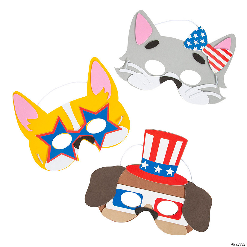 Patriotic Pets Mask Craft Kit - Makes 12 Image