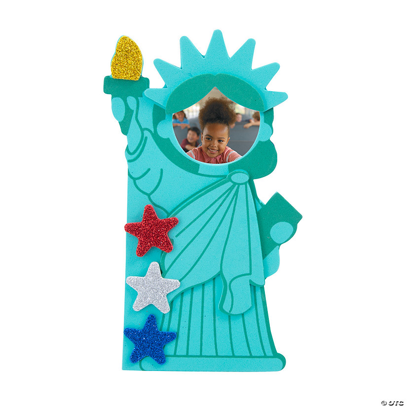 Patriotic Statue of Liberty Picture Frame Magnet Craft Kit - Makes 12 Image