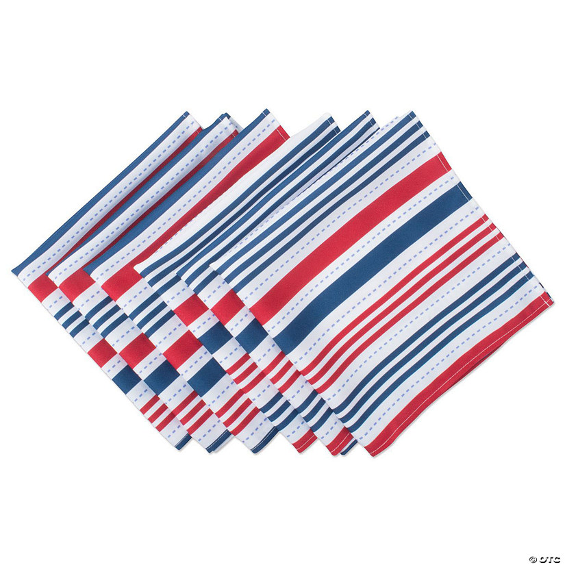 Patriotic Stripe Outdoor Napkin (Set Of 6) Image