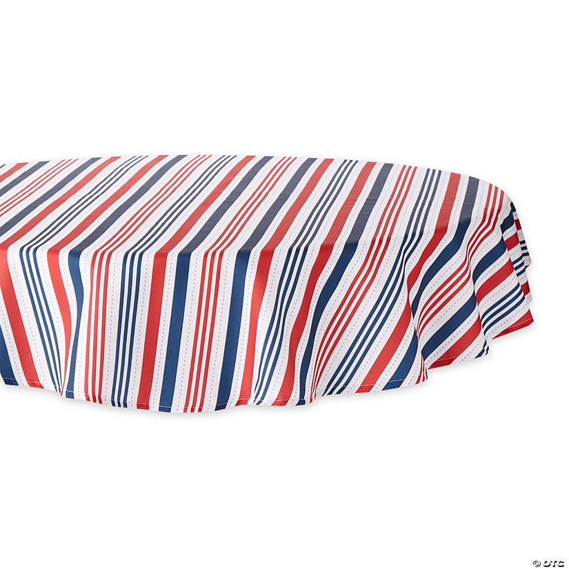 Patriotic Stripe Outdoor Tablecloth 60 Round Image