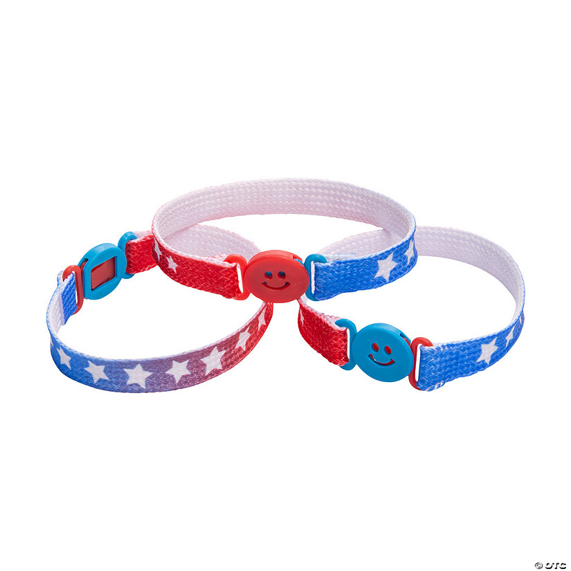 Patriotic Tie-Dye Friendship Bracelets - 12 Pc. Image